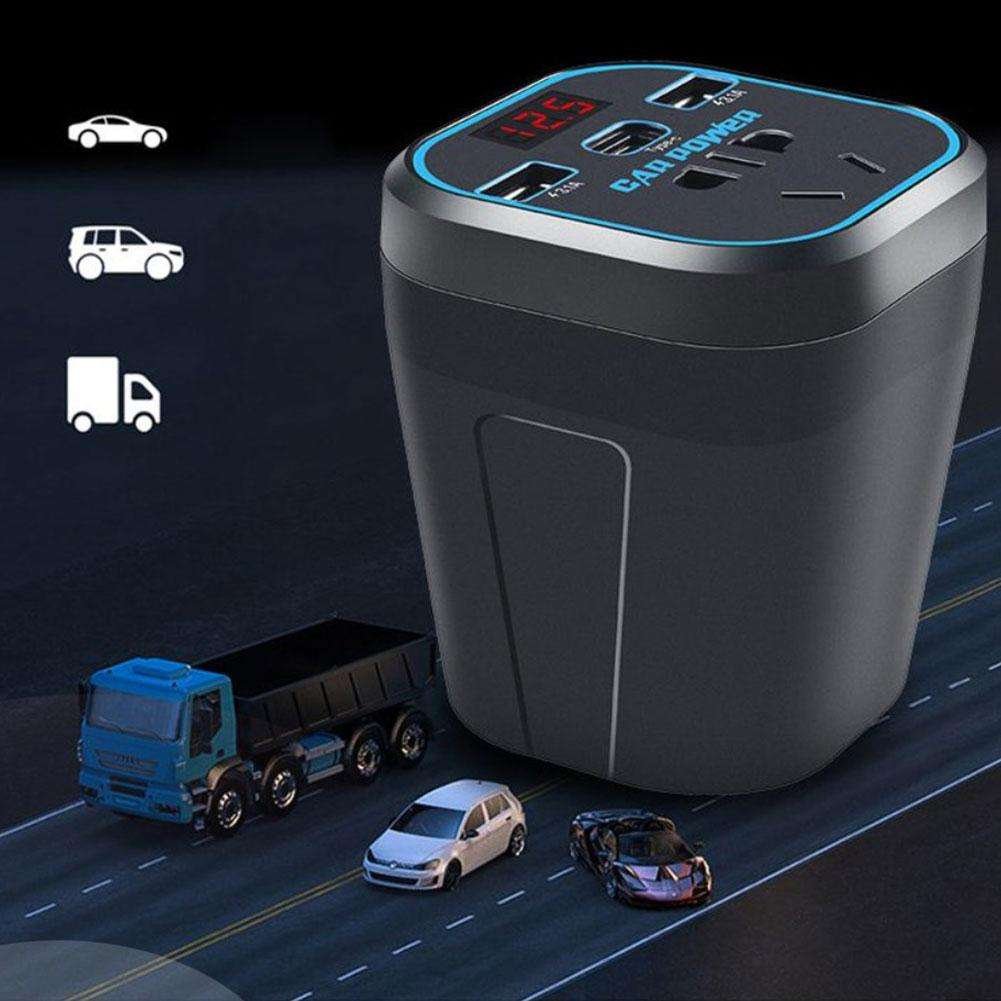 Convertisseur de voiture 12V/24V vers 220V, 200W, avec USB et Type-C
