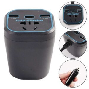 Convertisseur de voiture 12V/24V vers 220V, 200W, avec USB et Type-C