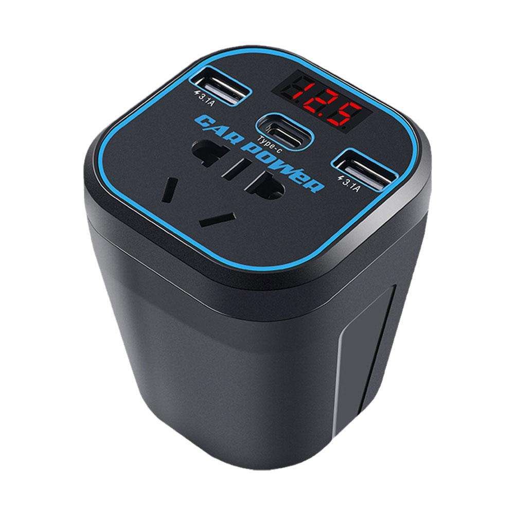 Convertisseur de voiture 12V/24V vers 220V, 200W, avec USB et Type-C